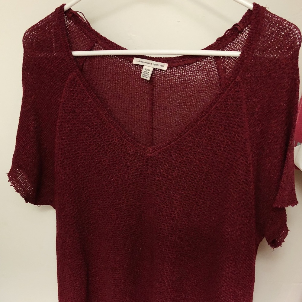 Sheer Knit Short Sleeve Shirt